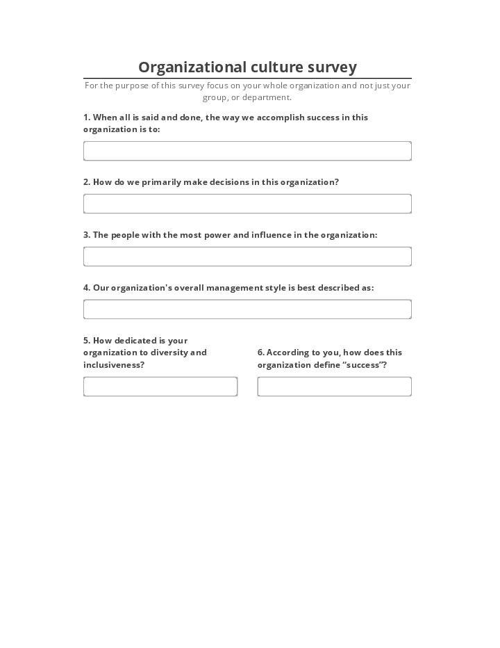 Export Organizational culture survey to Salesforce