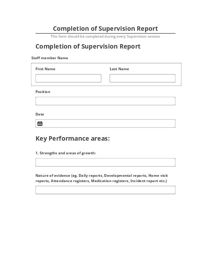 Arrange Completion of Supervision Report in Microsoft Dynamics