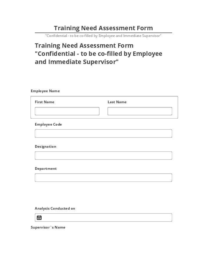 Automate Training Need Assessment Form