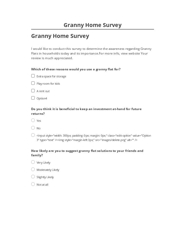 Synchronize Granny Home Survey