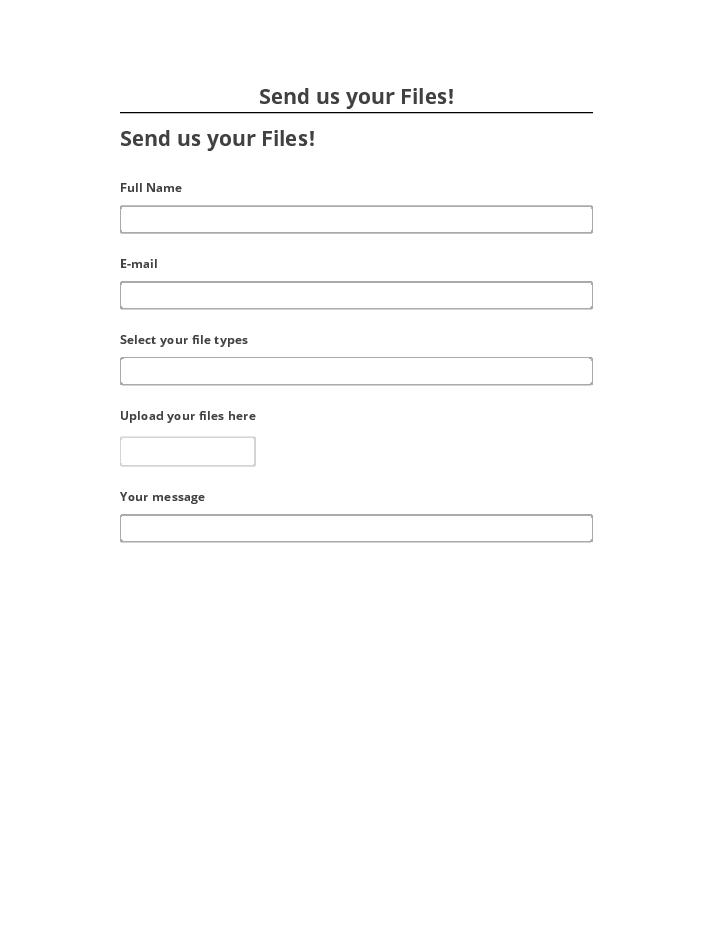 Arrange Send us your Files! in Netsuite