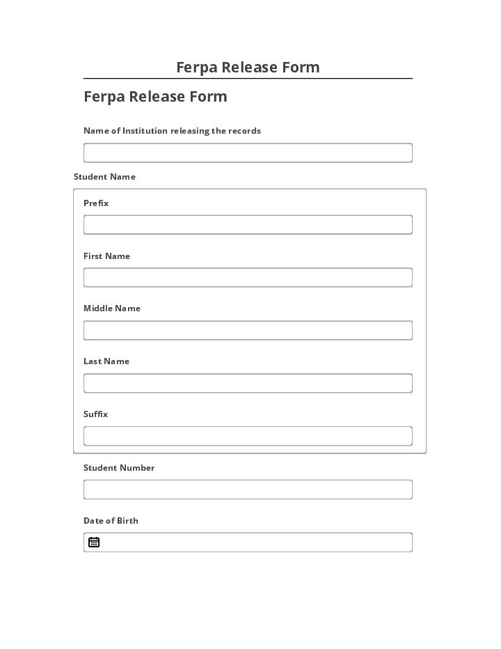 Manage Ferpa Release Form
