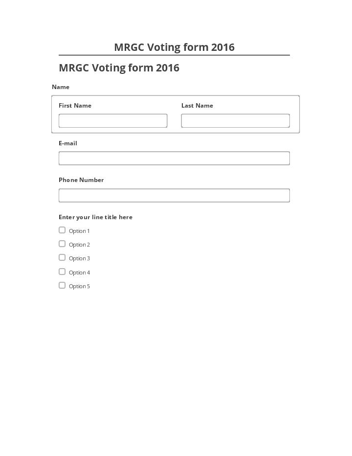 Incorporate MRGC Voting form 2016 in Salesforce