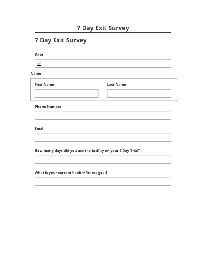 Update 7 Day Exit Survey from Netsuite