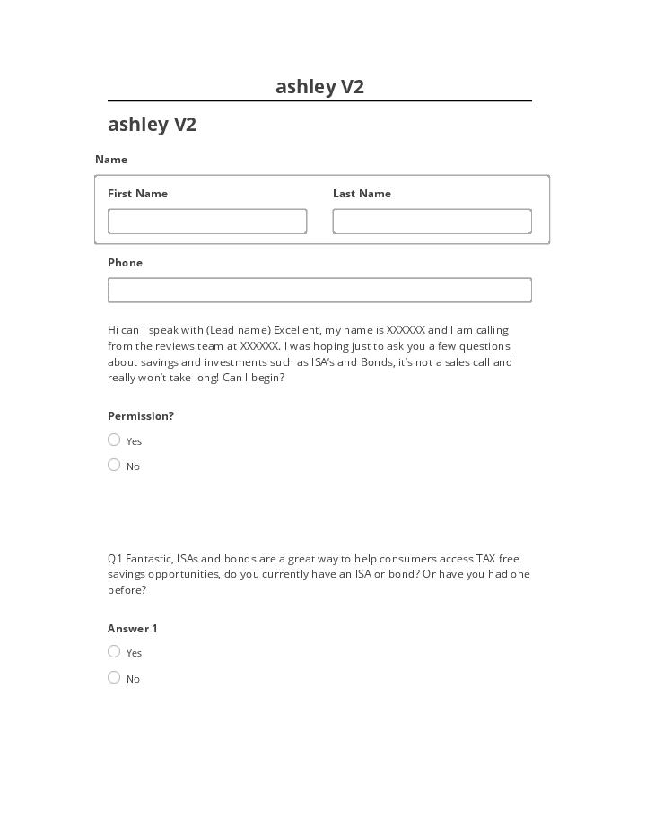 Integrate ashley V2 with Salesforce
