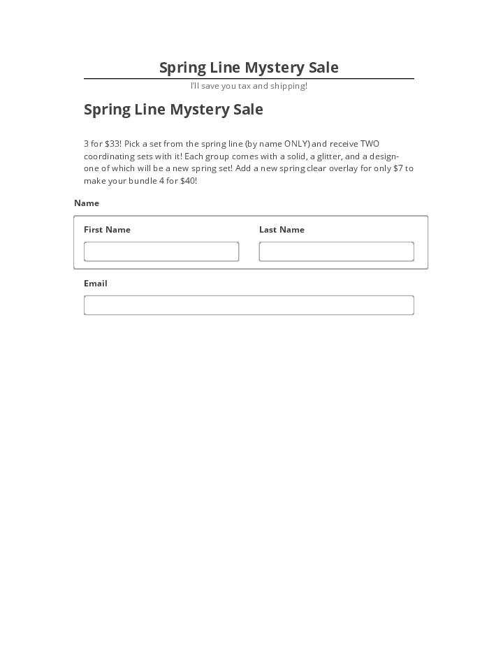 Update Spring Line Mystery Sale from Salesforce