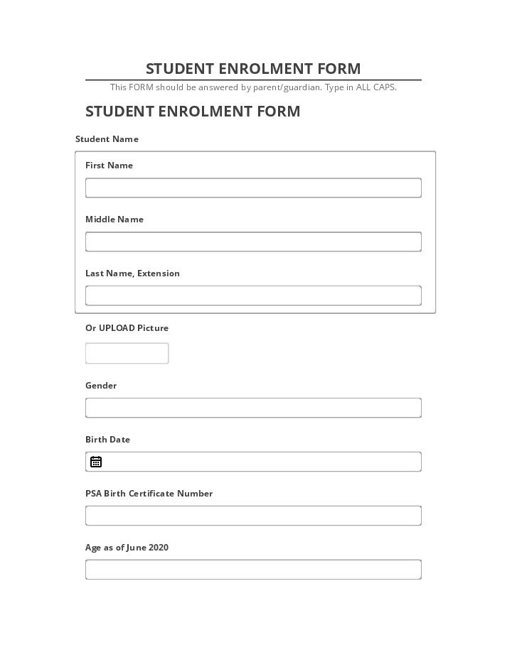 Synchronize STUDENT enrollment FORM with Salesforce