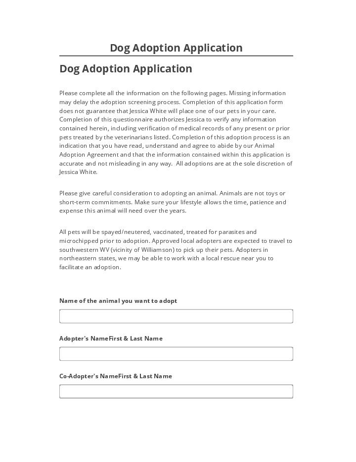 Archive Dog Adoption Application to Netsuite