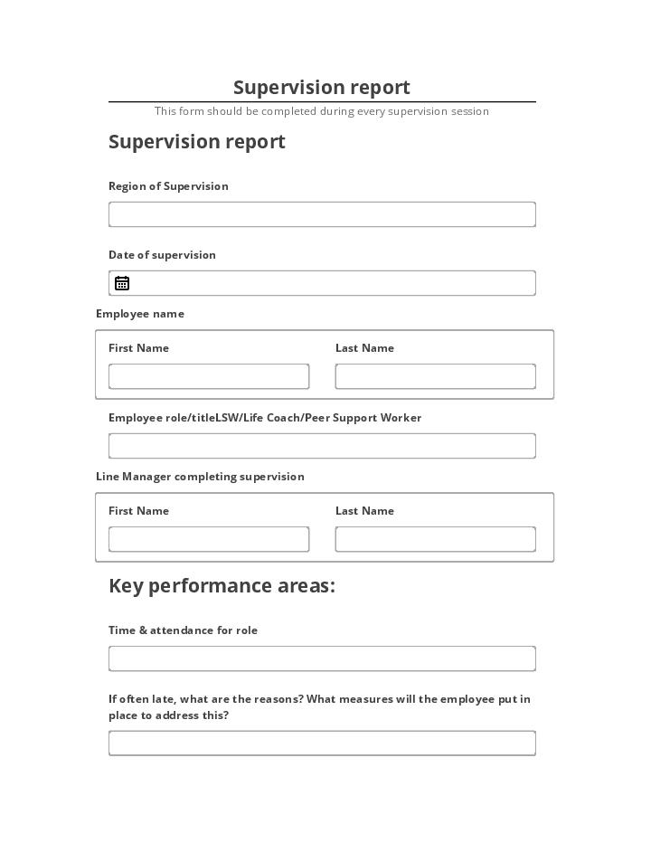 Arrange Supervision report
