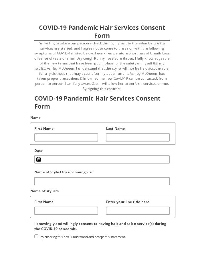 Archive COVID-19 Pandemic Hair Services Consent Form to Netsuite