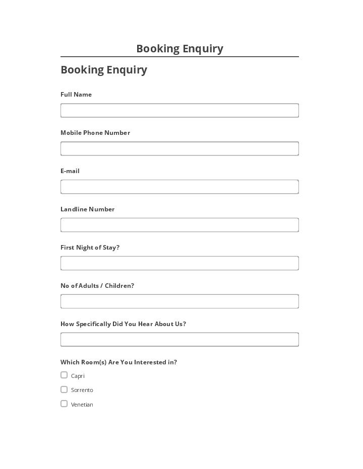 Update Booking Enquiry from Salesforce