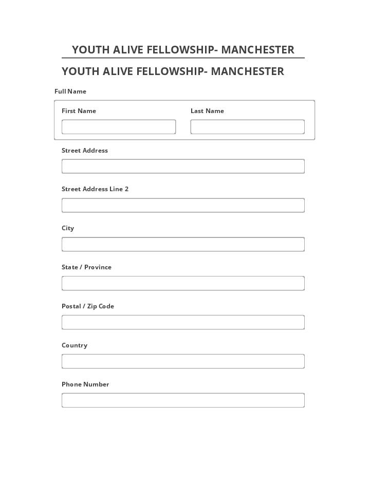 Extract YOUTH ALIVE FELLOWSHIP- MANCHESTER from Salesforce