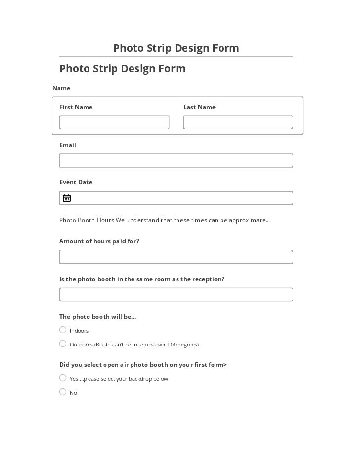 Pre-fill Photo Strip Design Form from Salesforce