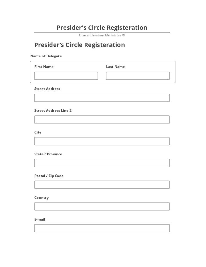 Export Presider's Circle Registeration