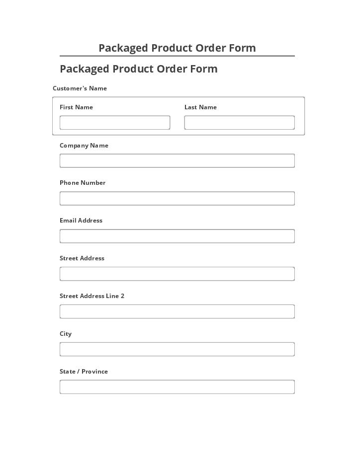 Pre-fill Packaged Product Order Form from Netsuite