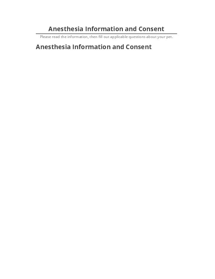 Integrate Anesthesia Information and Consent