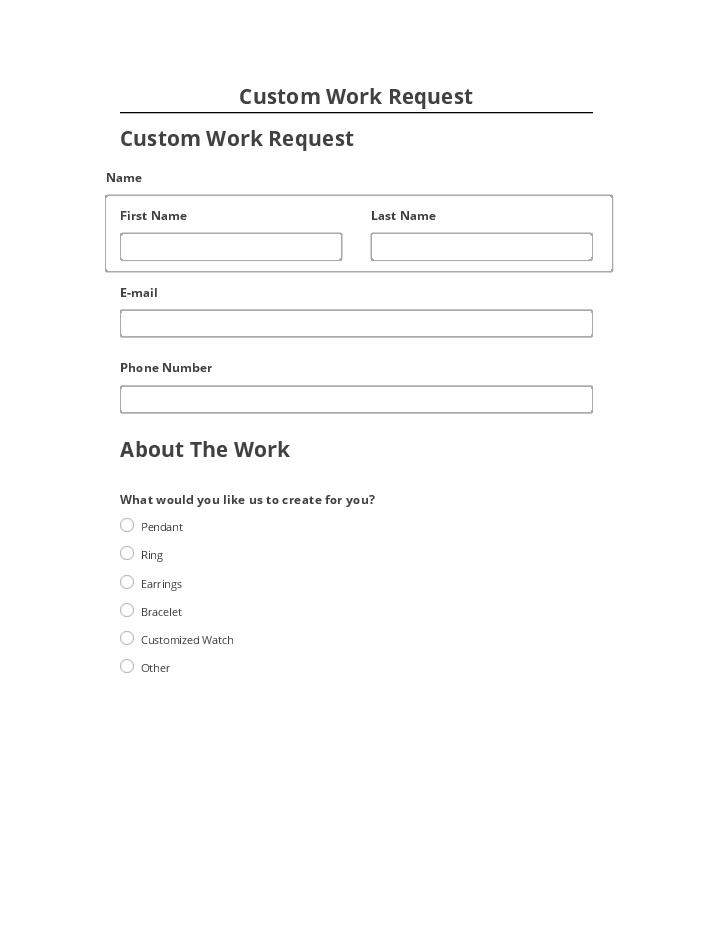 Arrange Custom Work Request in Microsoft Dynamics