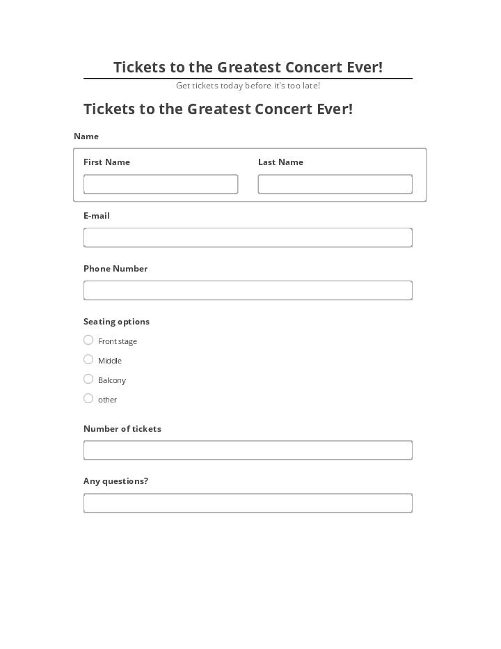 Arrange Tickets to the Greatest Concert Ever! in Netsuite