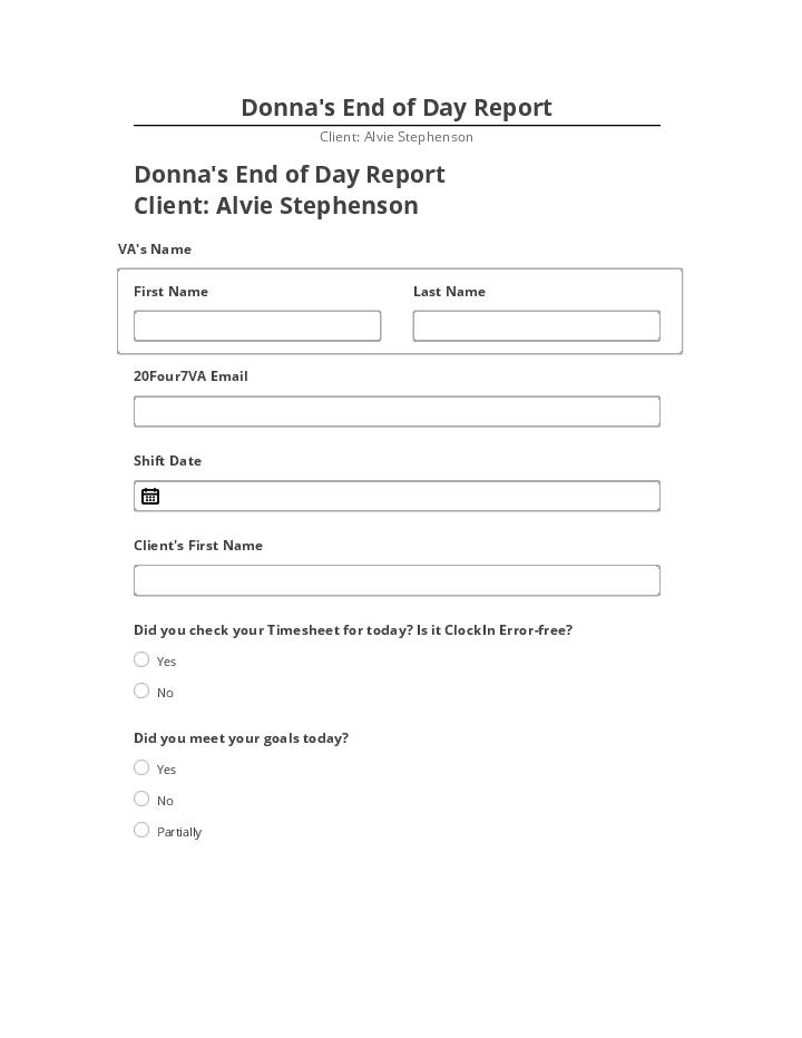 Arrange Donna's End of Day Report in Microsoft Dynamics