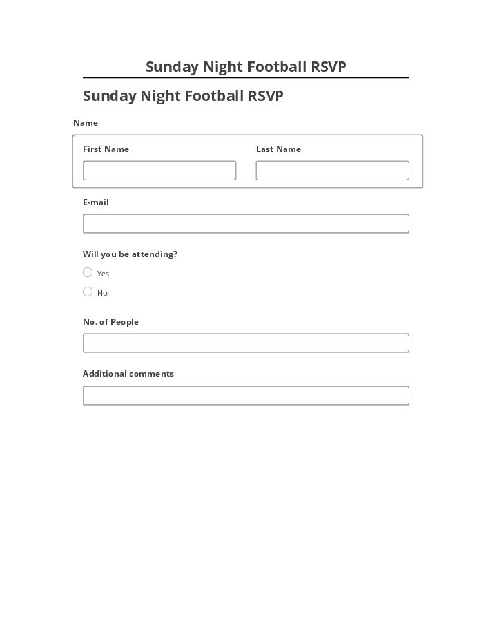 Integrate Sunday Night Football RSVP