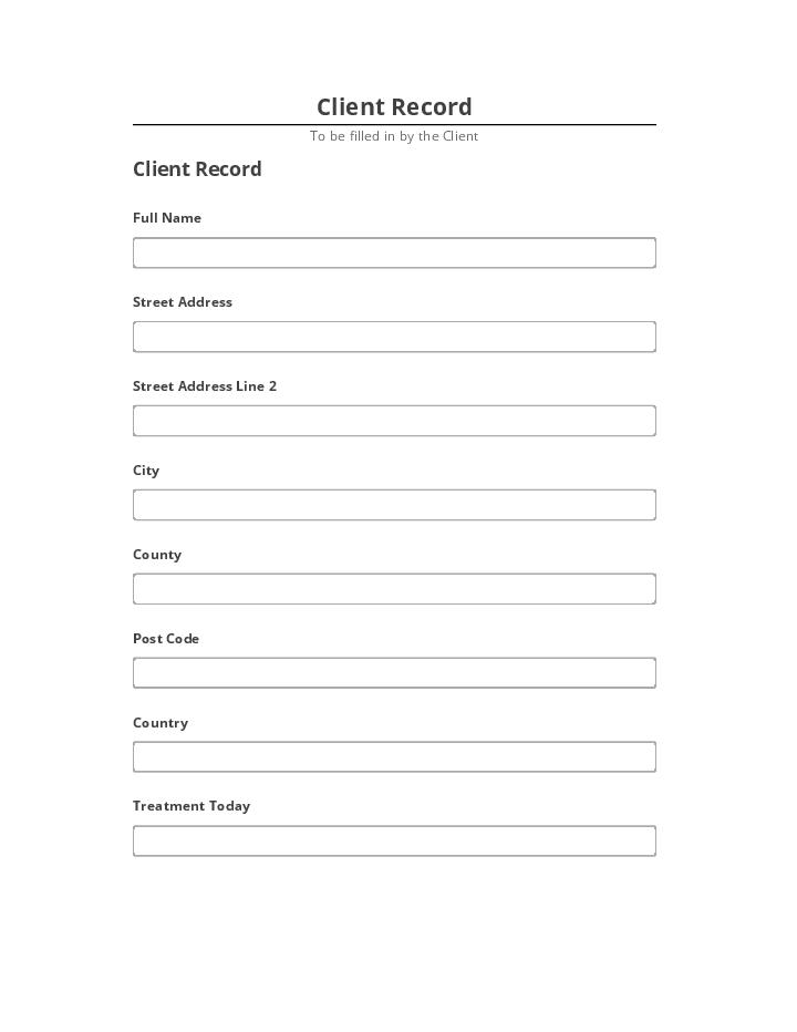 Arrange Client Record in Salesforce