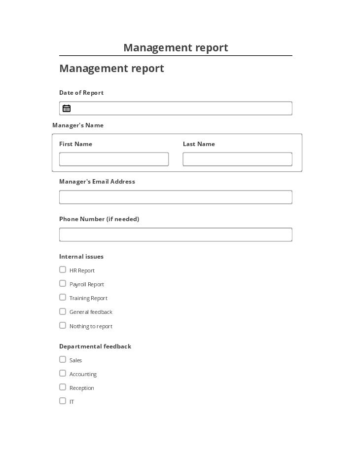 Pre-fill Management report from Microsoft Dynamics