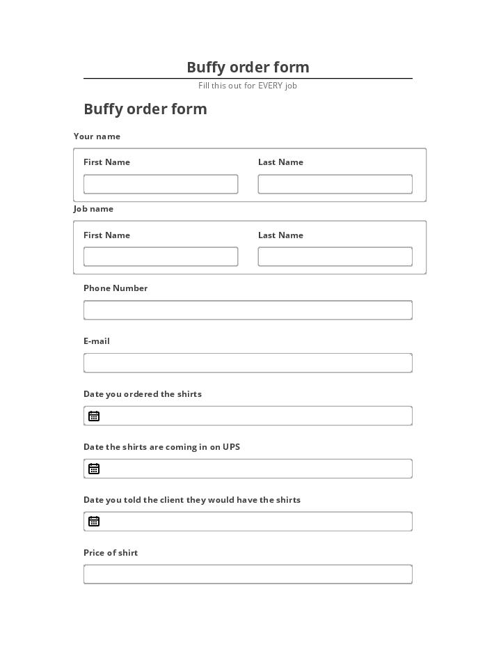 Manage Buffy order form