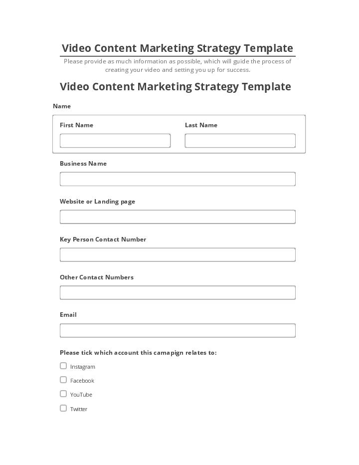 Extract Video Content Marketing Strategy Template from Microsoft Dynamics