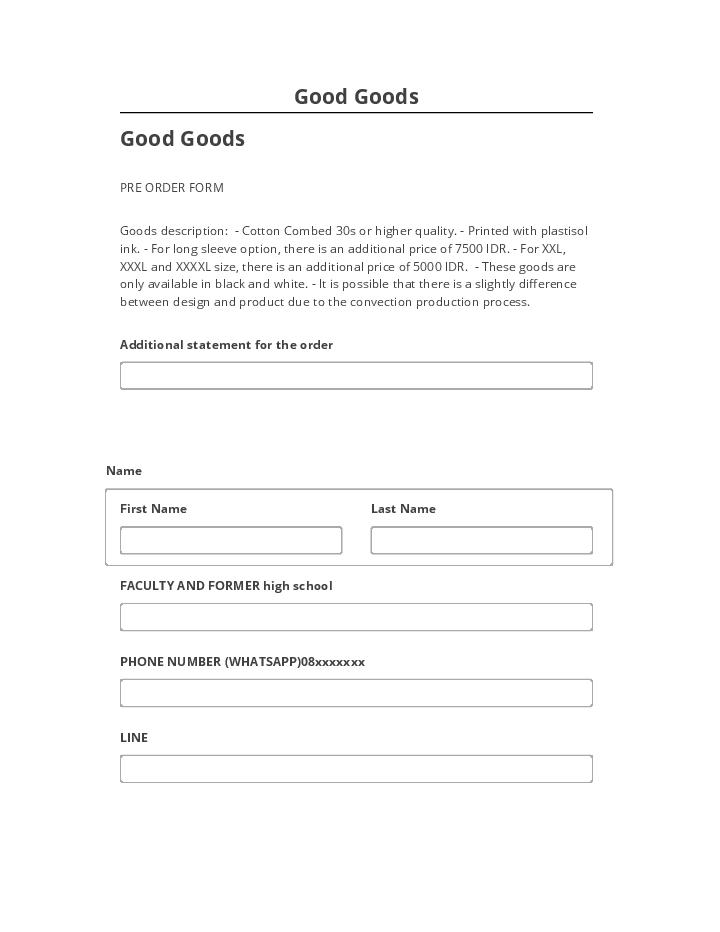 Export Good Goods to Netsuite