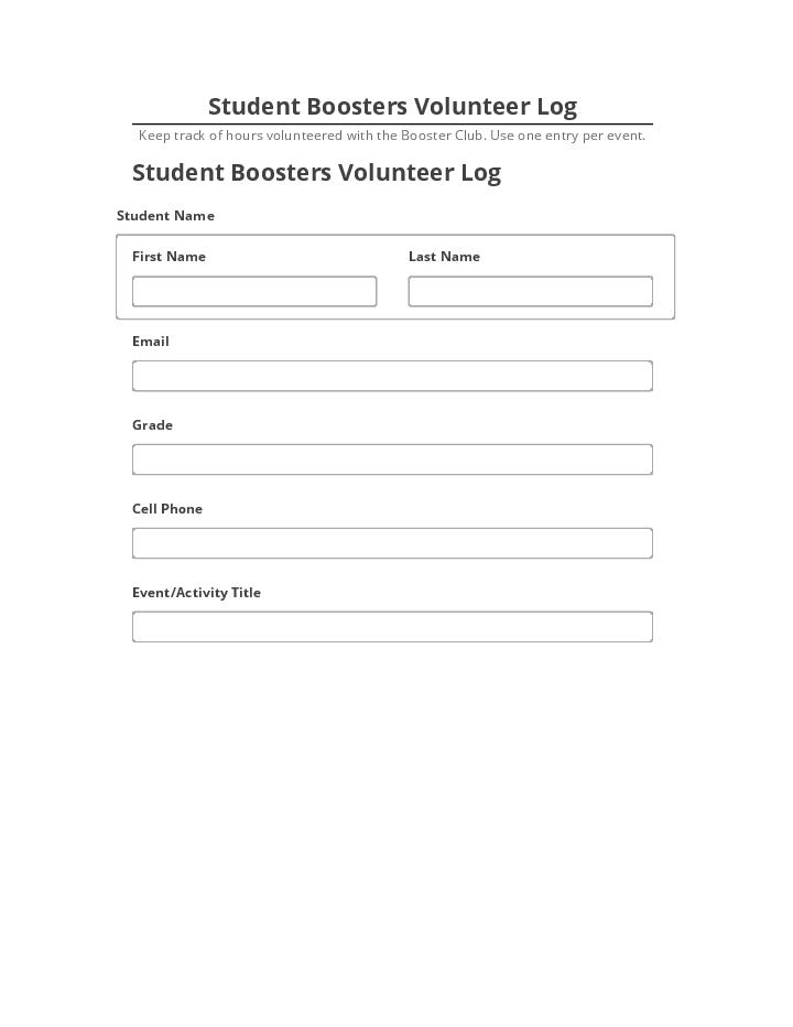 Extract Student Boosters Volunteer Log