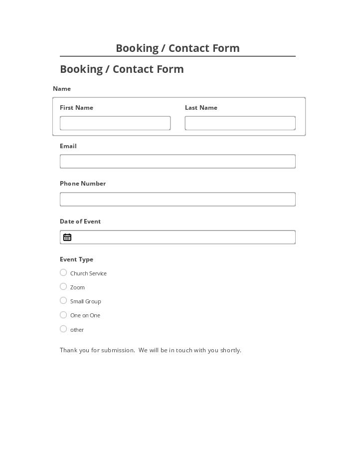 Automate Booking / Contact Form in Salesforce