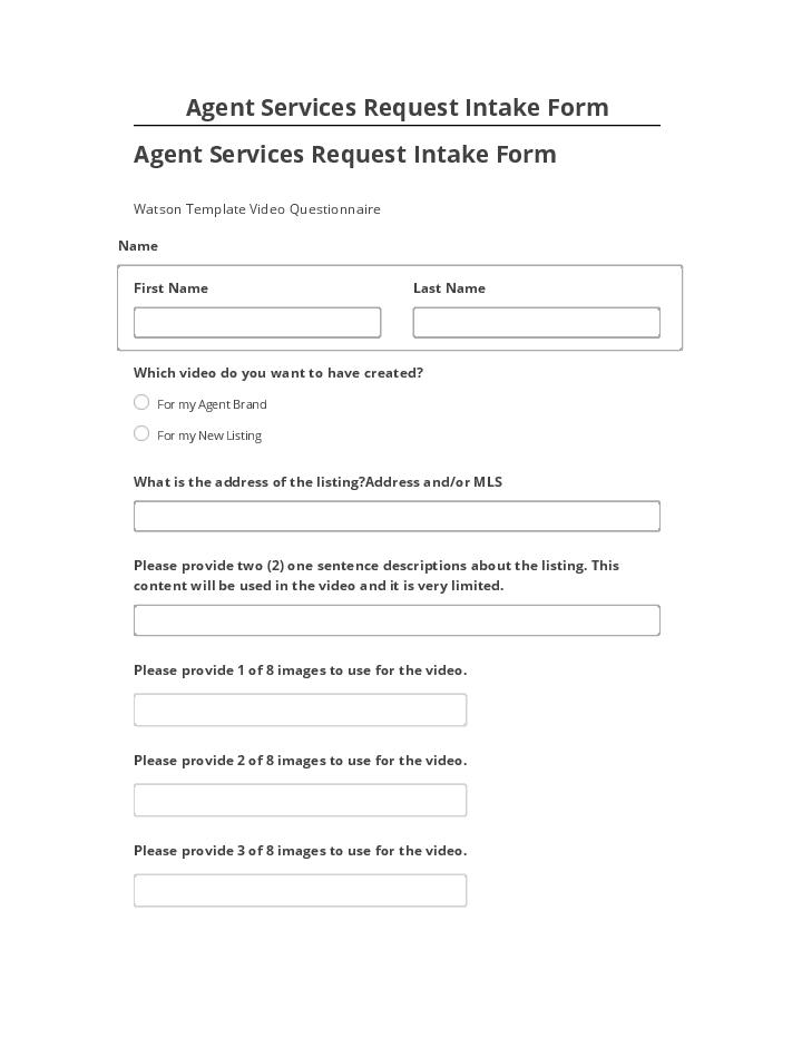 Export Agent Services Request Intake Form