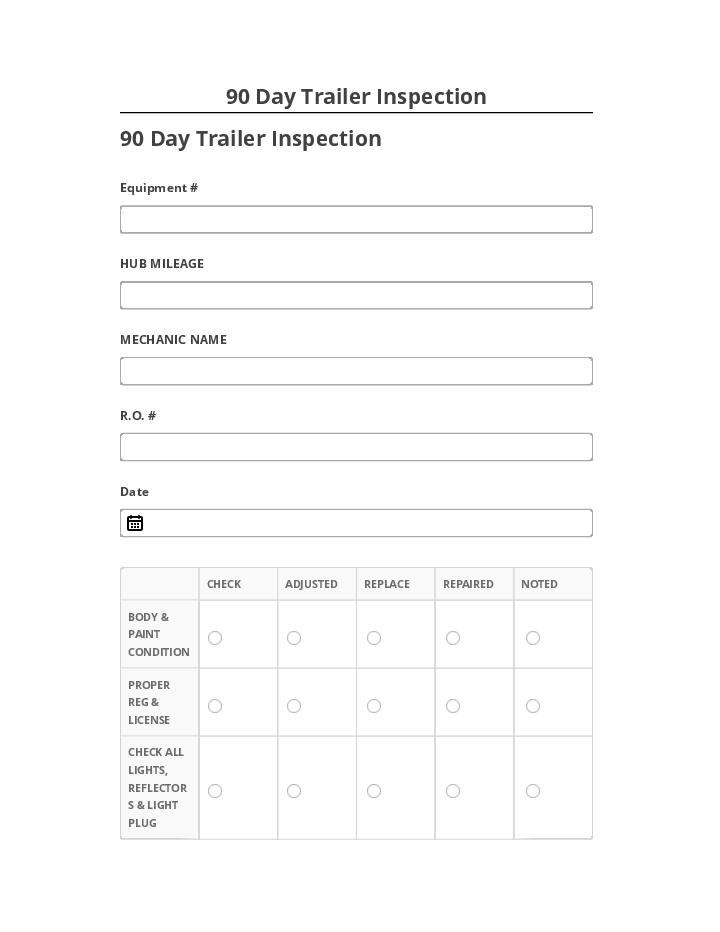 Pre-fill 90 Day Trailer Inspection from Microsoft Dynamics