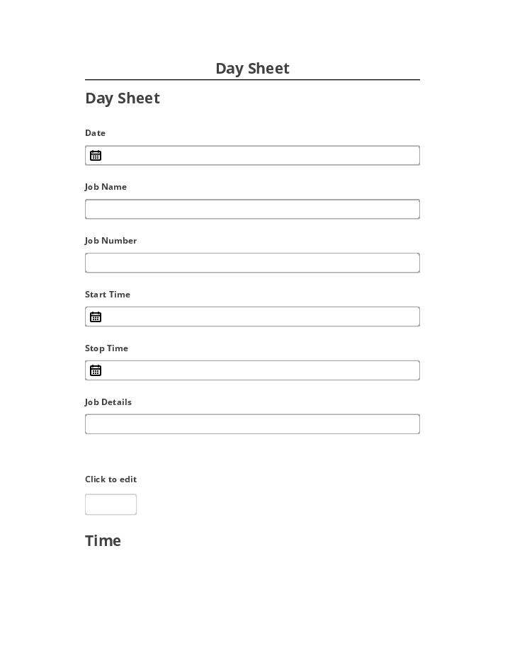 Incorporate Day Sheet in Salesforce