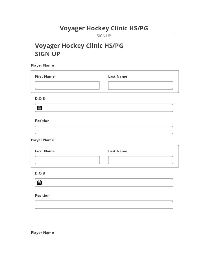 Synchronize Voyager Hockey Clinic HS/PG