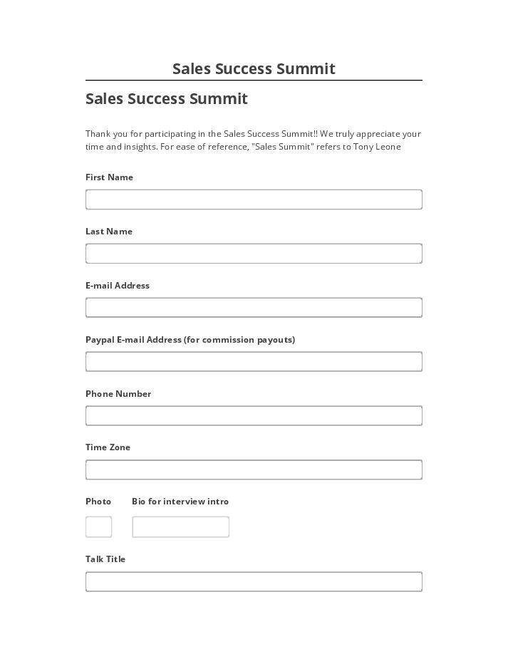 Pre-fill Sales Success Summit