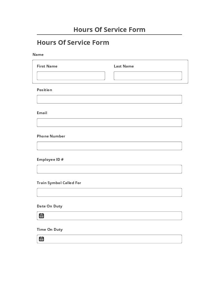 Archive Hours Of Service Form to Netsuite