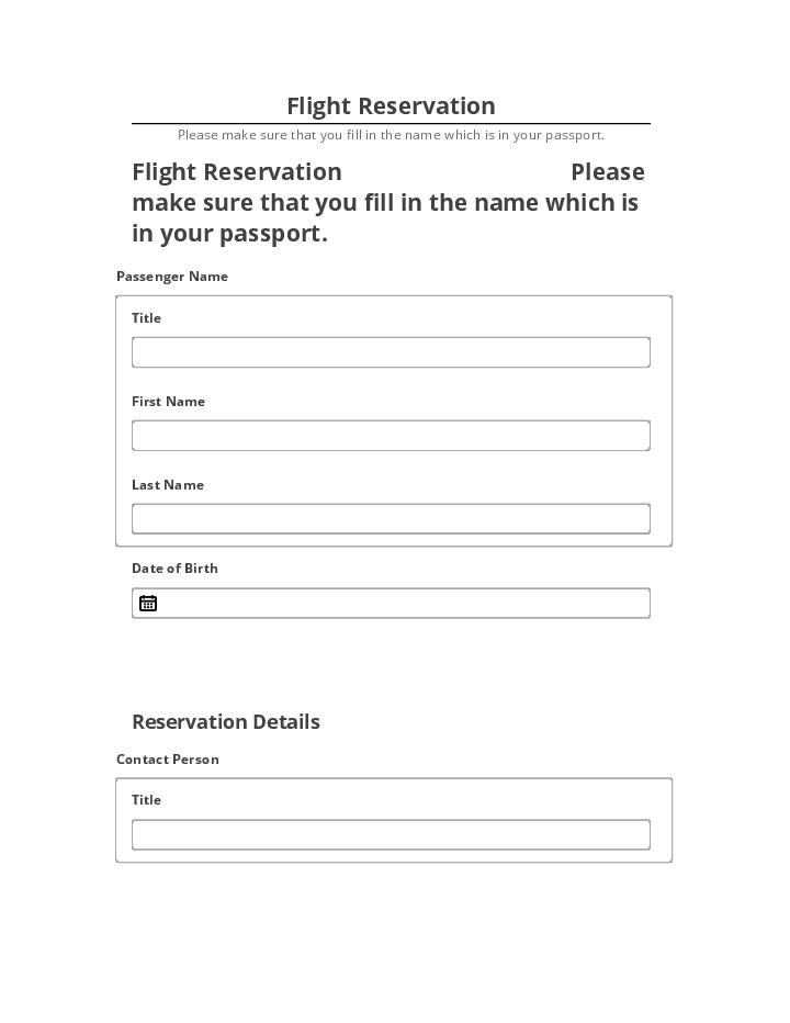 Synchronize Flight Reservation with Salesforce
