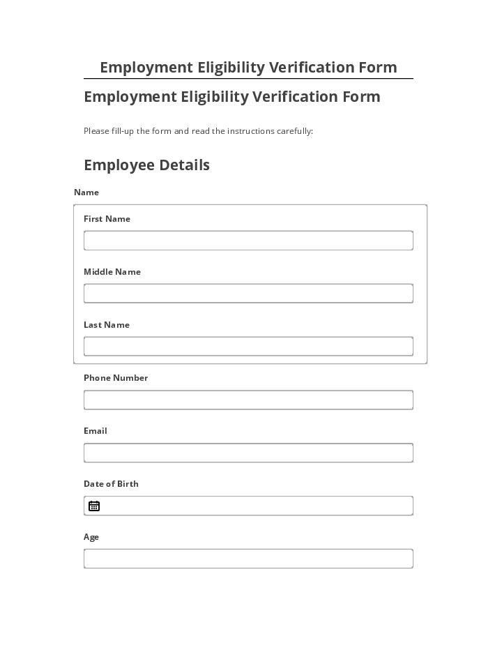 Manage Employment Eligibility Verification Form