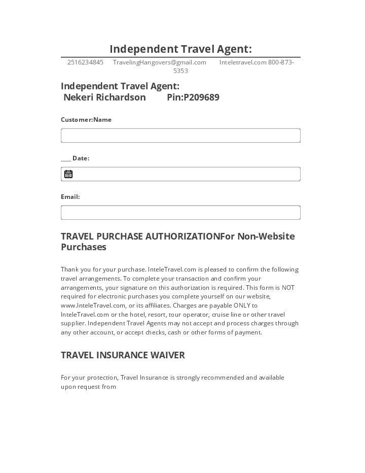 Arrange Independent Travel Agent:
