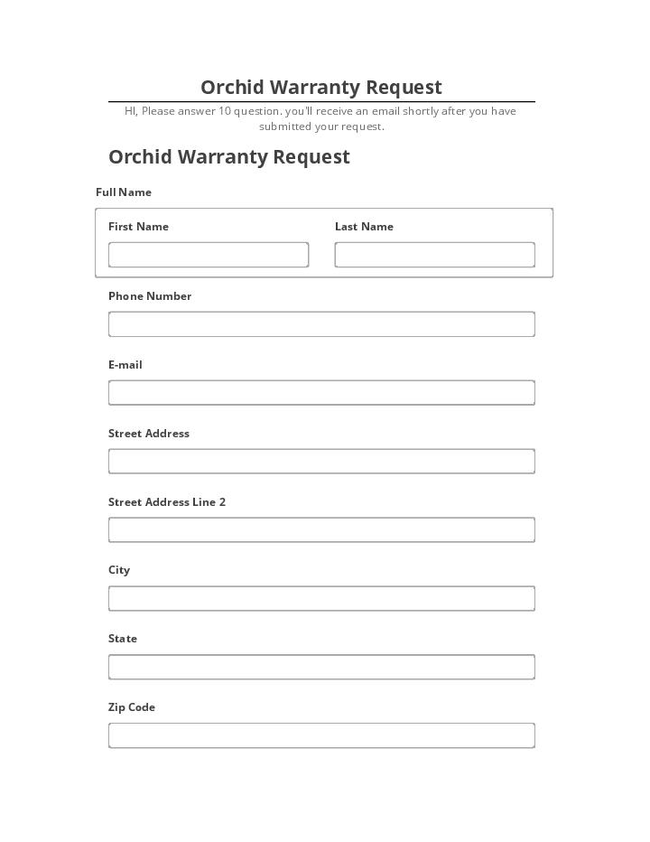 Pre-fill Orchid Warranty Request from Microsoft Dynamics