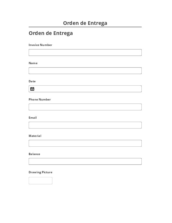 Extract Orden de Entrega from Salesforce