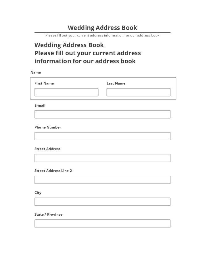Pre-fill Wedding Address Book