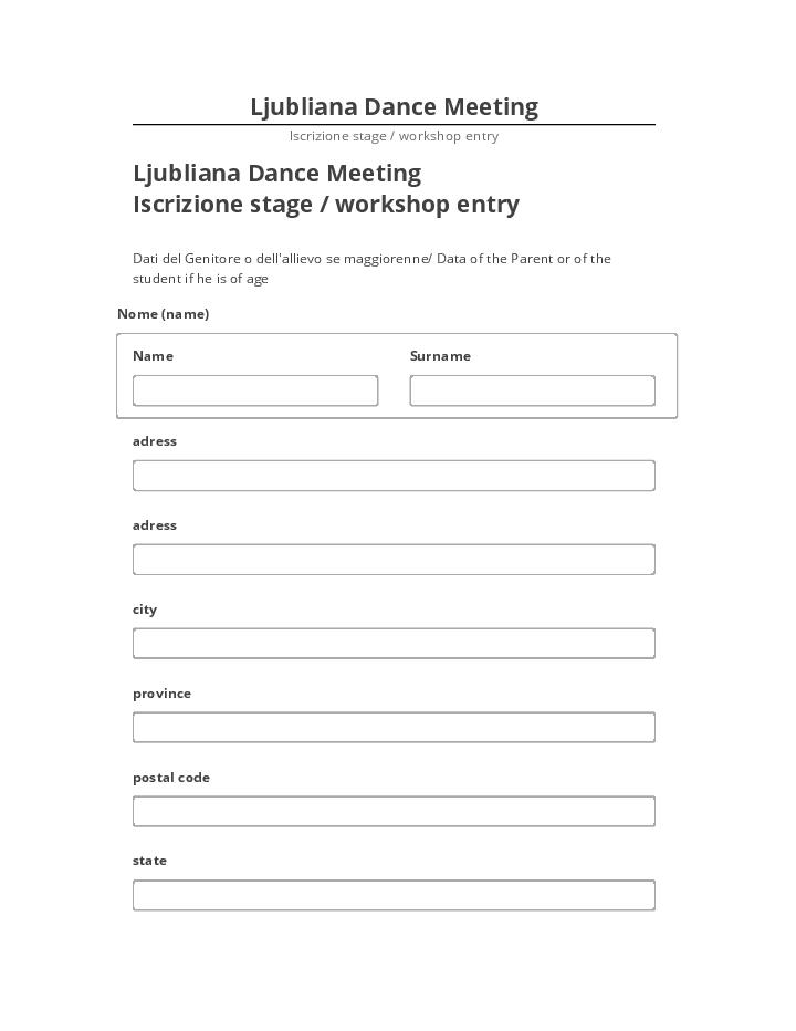 Update Ljubliana Dance Meeting from Netsuite