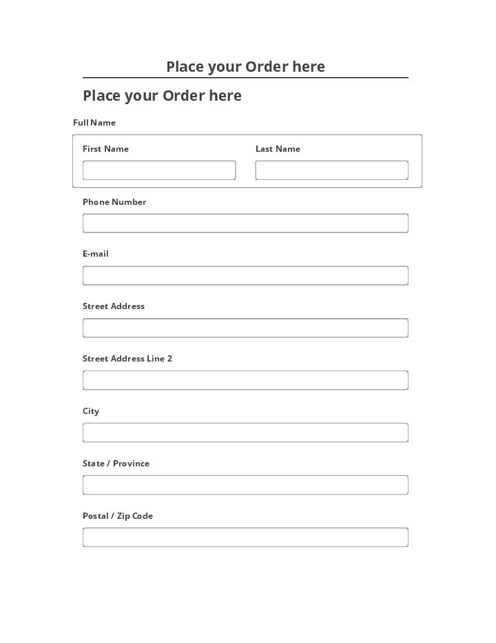 Export Place your Order here