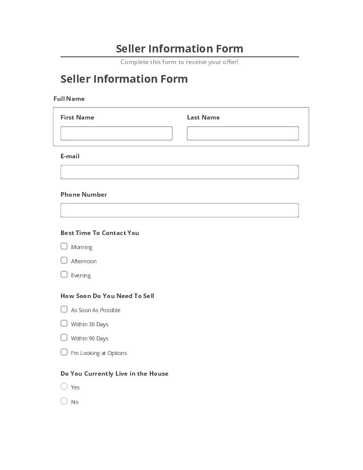 Export Seller Information Form to Microsoft Dynamics