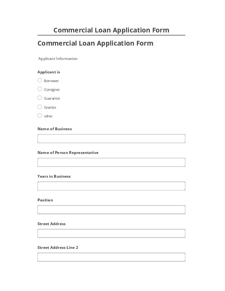 Update Commercial Loan Application Form from Netsuite