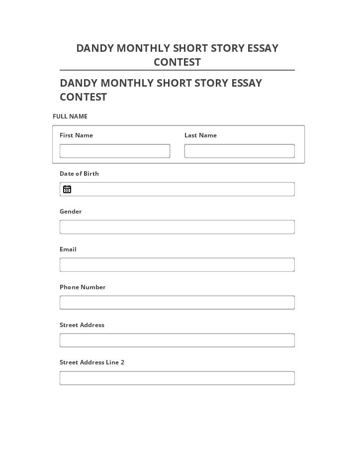 Incorporate DANDY MONTHLY SHORT STORY ESSAY CONTEST