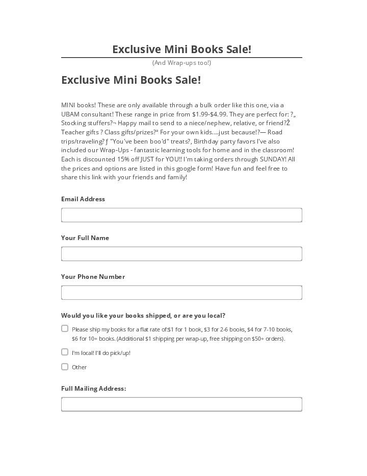Arrange Exclusive Mini Books Sale! in Salesforce