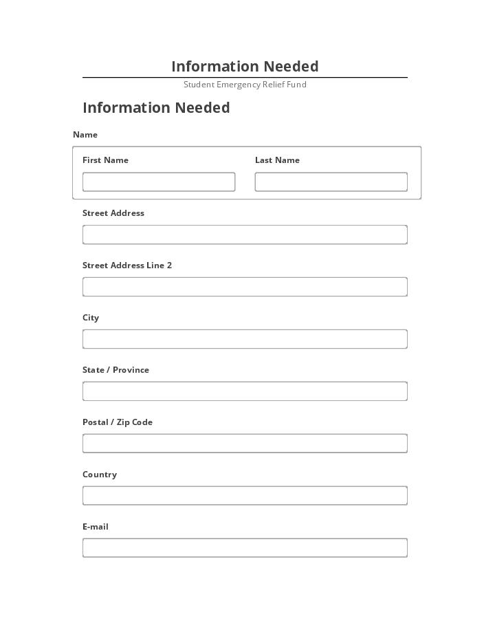 Automate Information Needed